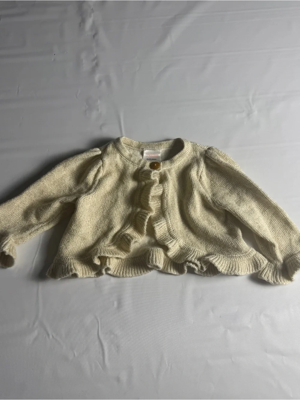 ✨ ADORABLE Gymboree Gold Shimmer Ruffle Cardigan - 0-3M ✨
